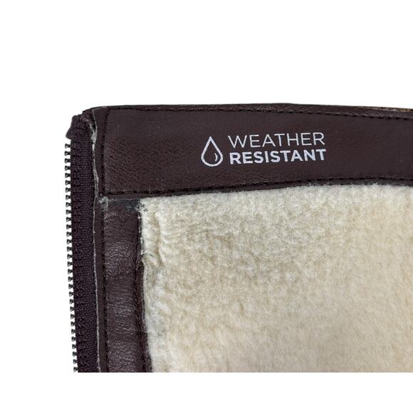 Vionic Mystic Aurora Tall Boots Weatherproof Brown Leather Riding Fleece Sz 10 - Picture 10 of 12